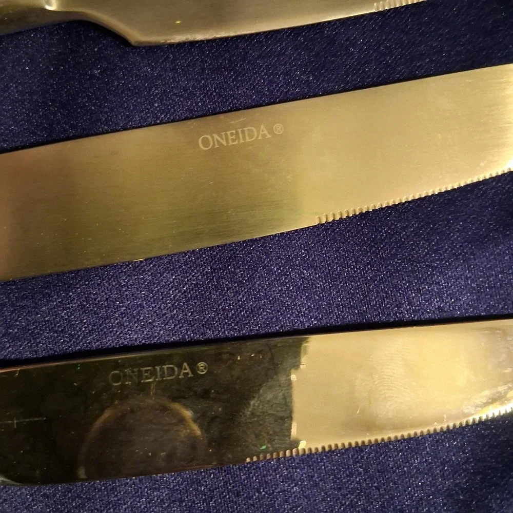 Oneida Gold Flatware Mixed Lot 1 Fork 3 Knives